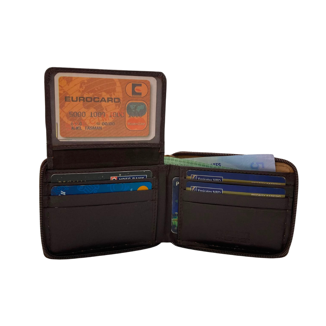 Fullzip leather mens Wallet #1541Z