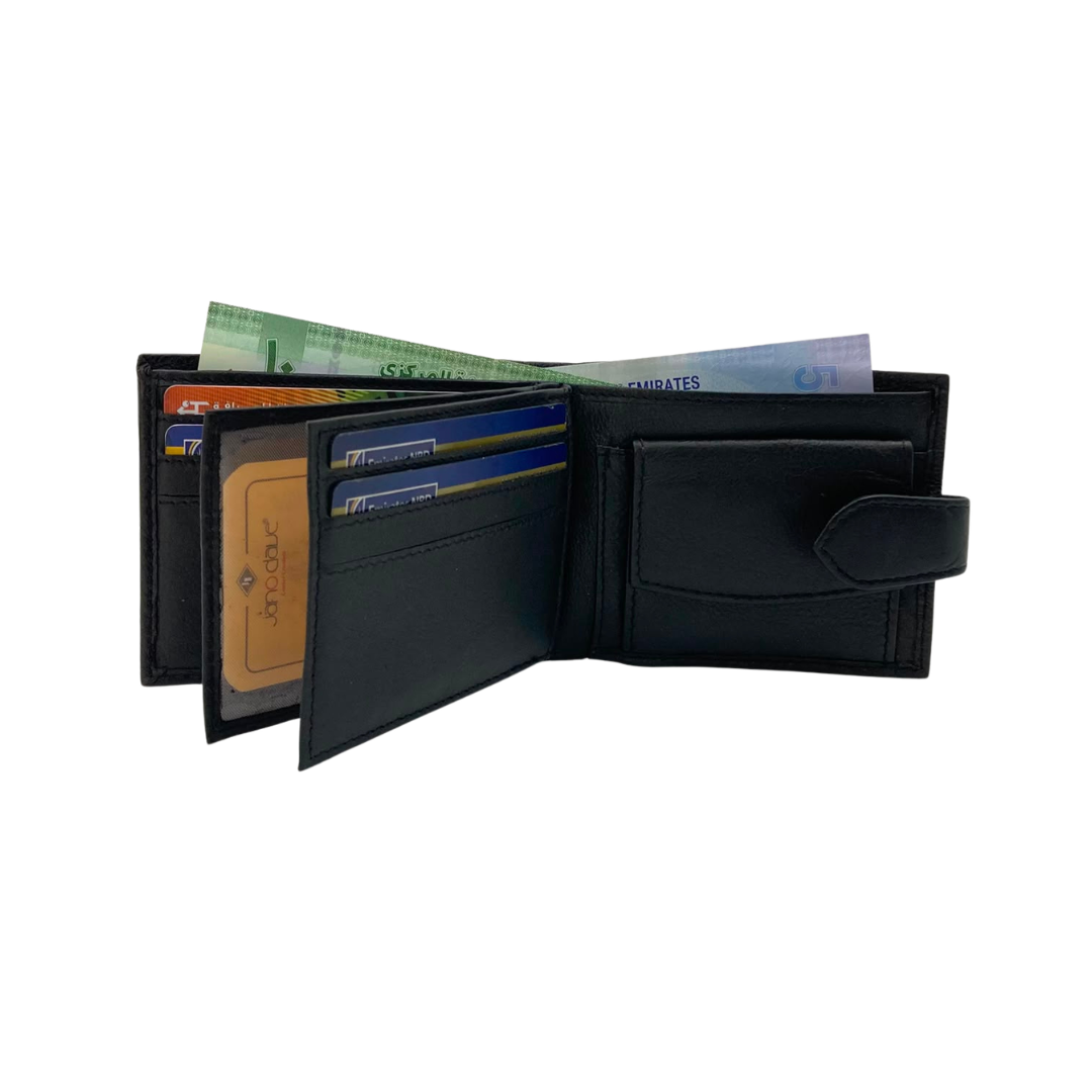 Mens Genuine Leather Mens wallet Leather Lined Bi fold Wallet For Men # JD 2007
