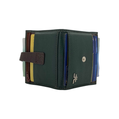 Card Case & Cash Wallet Compact Size 12 Card Space Plus Zip For Coins # 4029Z