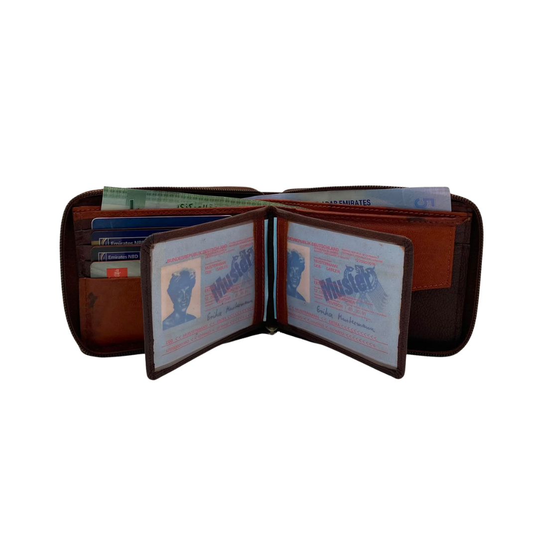 Fullzip leather mens Wallet #1406CZ