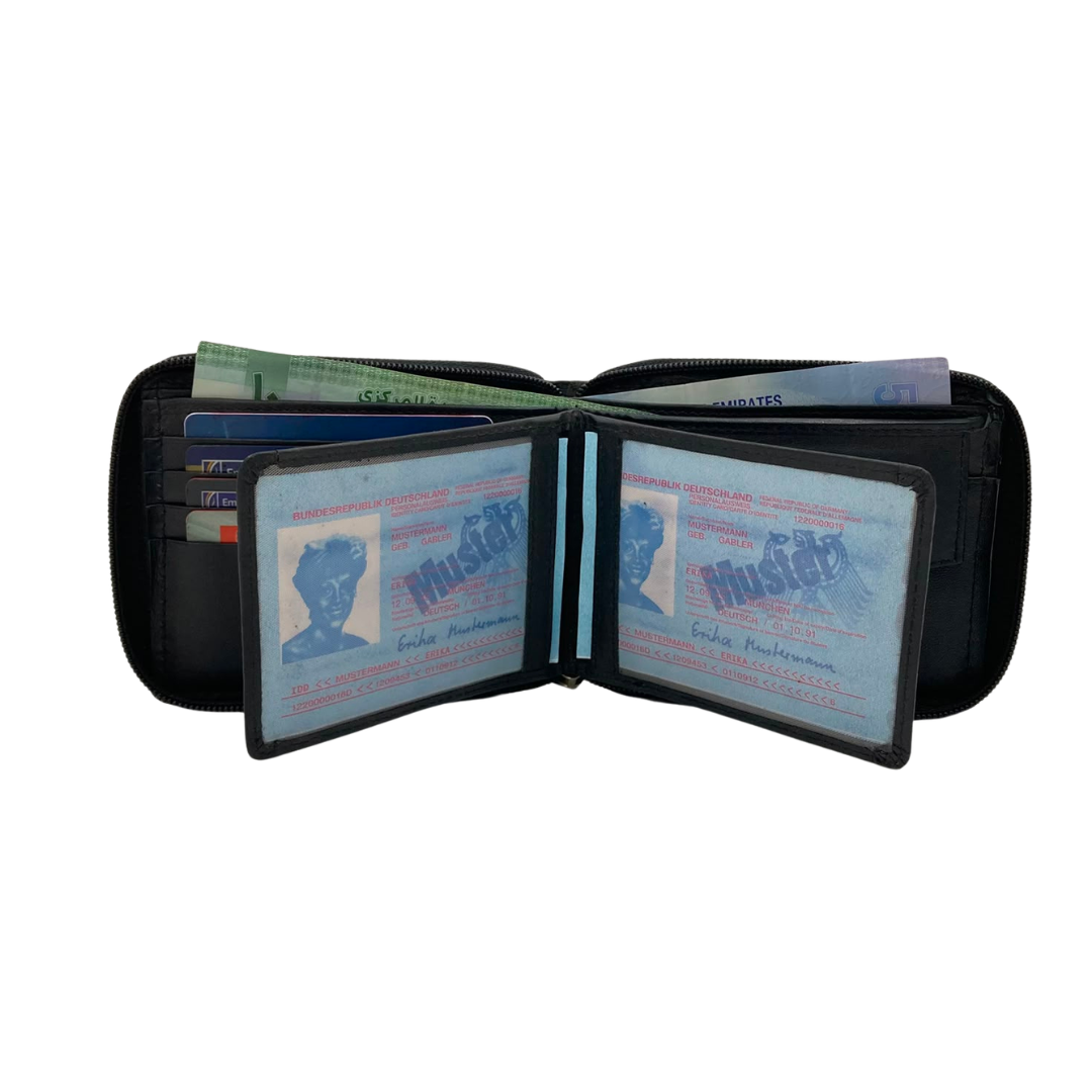 Fullzip leather mens Wallet #1406CZ
