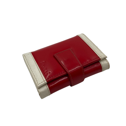 Men's Waterproof Bifold Leather Wallet with ID Window & Card Slots (White & Red Edition) #1125 [PATTI]