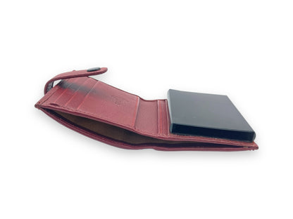 Smart Pop-Up Metallic Card Holder Bi-Fold Wallet in Leather # 4029C.Box