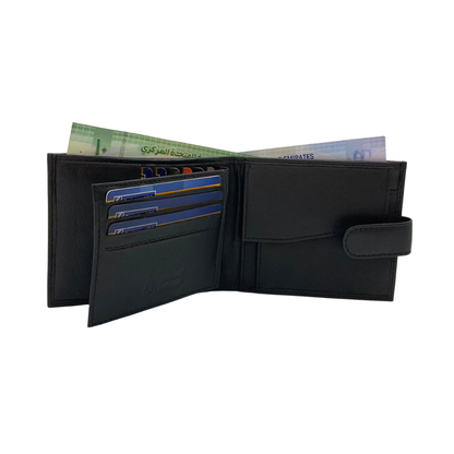 Mens Genuine Leather Mens wallet Leather Lined Bi fold Wallet For Men # 797FCL