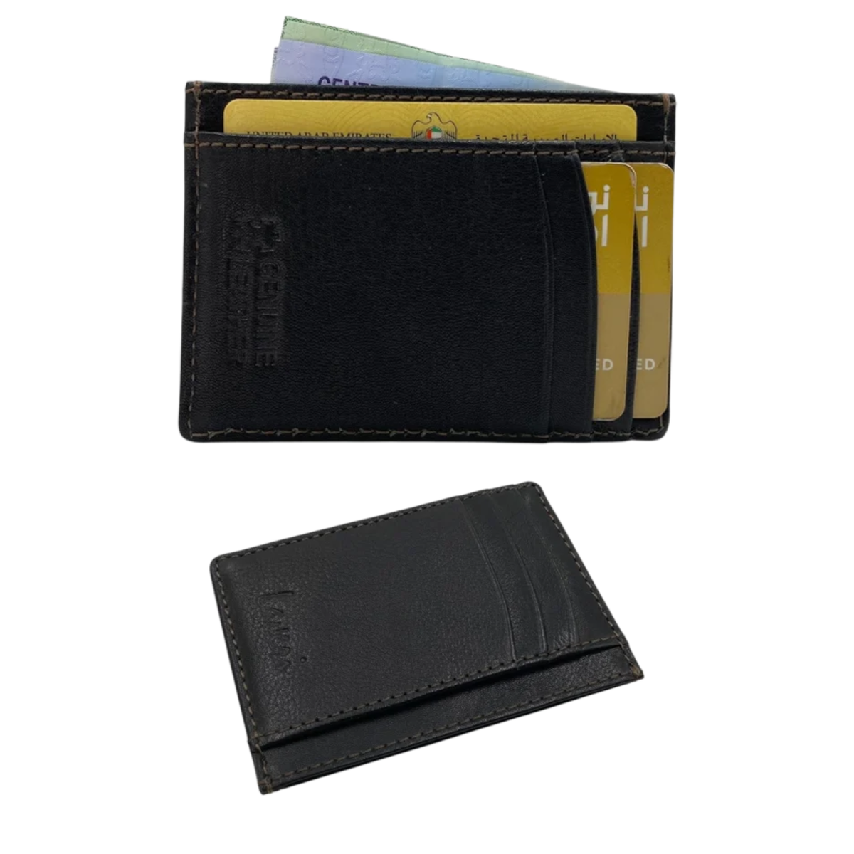 Super Slim Soft Genuine Leather Card Holder, Mini Credit Card Wallet # 1598N