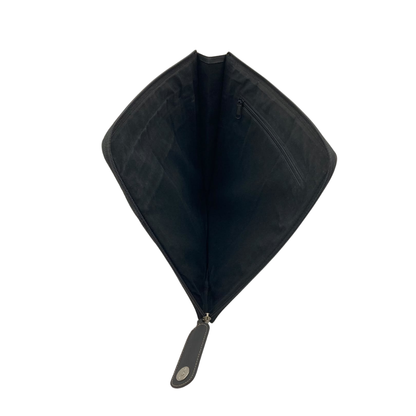 PU Leather ZIP FOLDER- BLK[FAUX LEATHER]