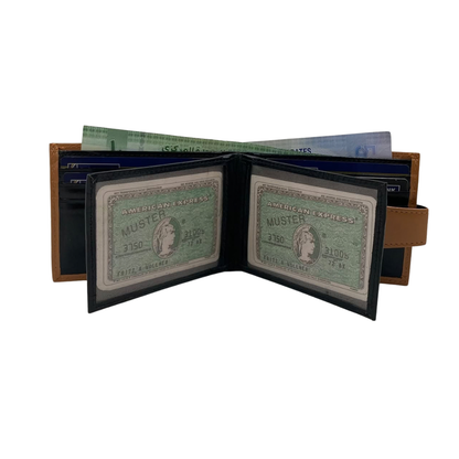 Classic Men's Waterproof Bifold Leather Wallet with Flip ID Window #892L
