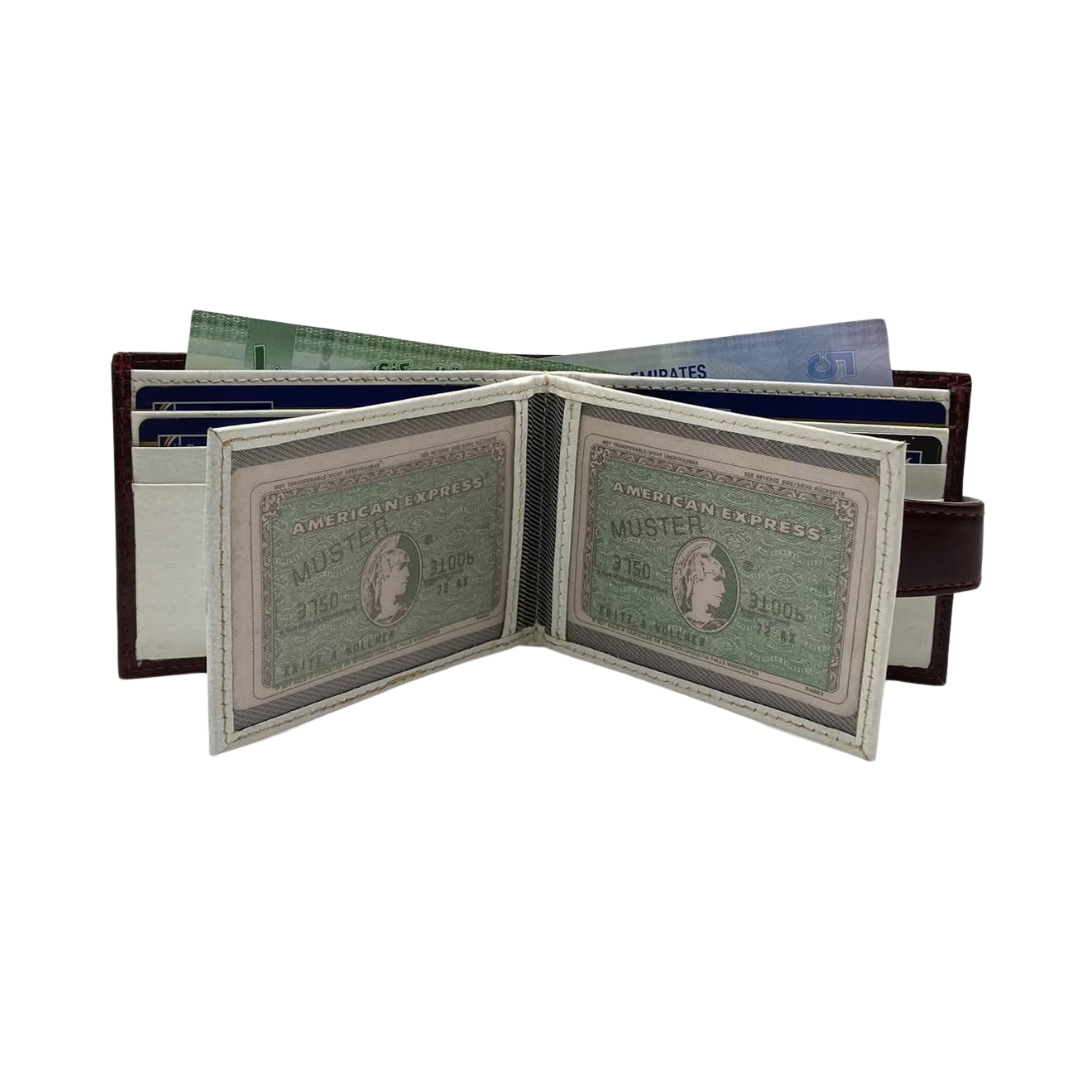 Classic Men's Waterproof Bifold Leather Wallet with Flip ID Window #892L