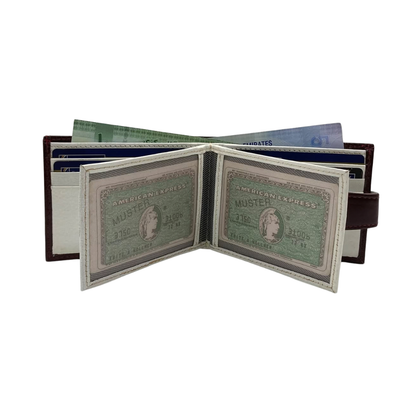 Classic Men's Waterproof Bifold Leather Wallet with Flip ID Window #892L