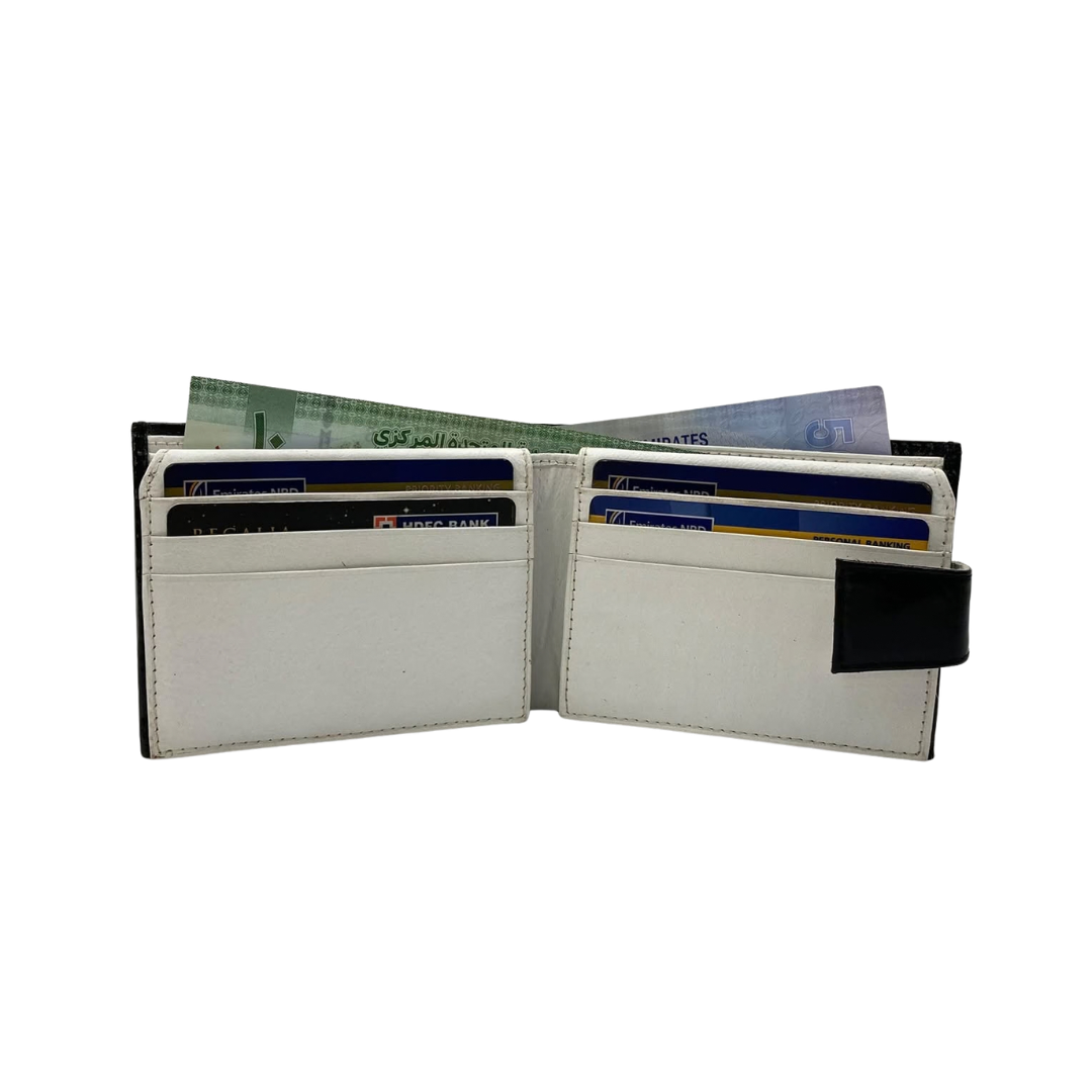 Classic Men's Waterproof Bifold Leather Wallet with Flip ID Window #1729 L