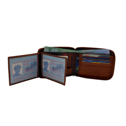 Fullzip leather mens Wallet #1013Z