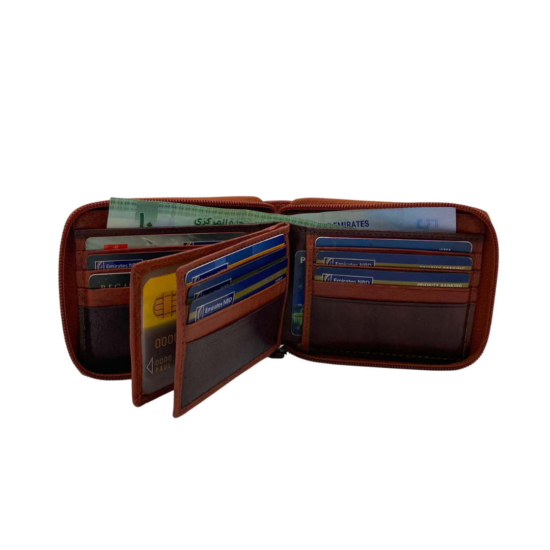 Fullzip leather mens Wallet #983AZ