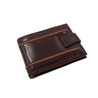 Classic Men's Waterproof Bifold Leather Wallet with Flip ID Window # 892L (D.L.)