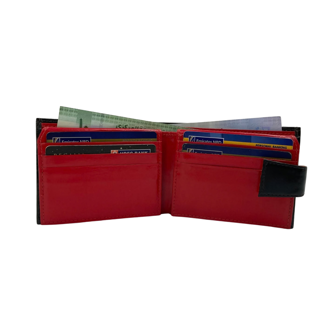 Classic Men's Waterproof Bifold Leather Wallet with Flip ID Window #1729 L