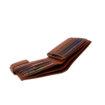 Mens Genuine Leather Mens wallet Leather Lined Bi fold Wallet For Men # 1326L