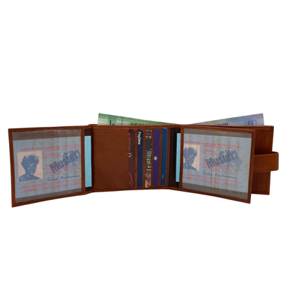 Antq, Smooth Leather Wallet With Inside Leather Lining # 1888L