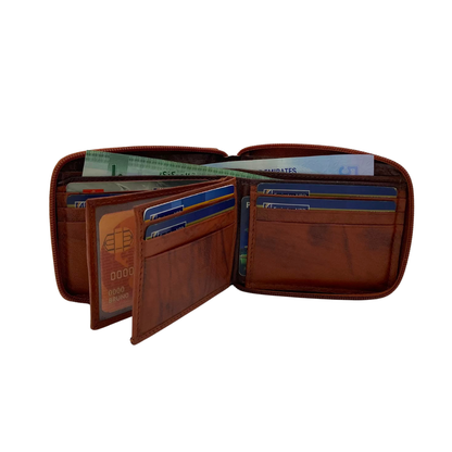 Fullzip leather mens Wallet #892Z