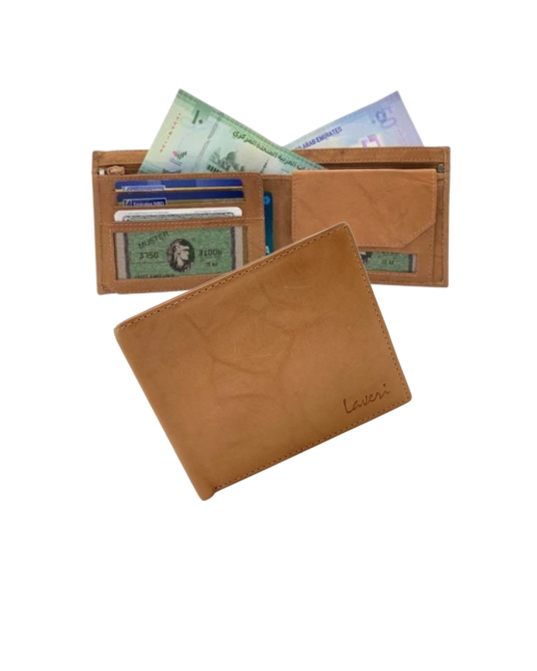 Smooth Leather Card & Coin Billfold Wallet # 1357