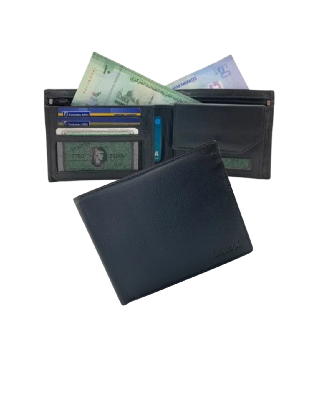 Smooth Leather Card & Coin Billfold Wallet # 1357