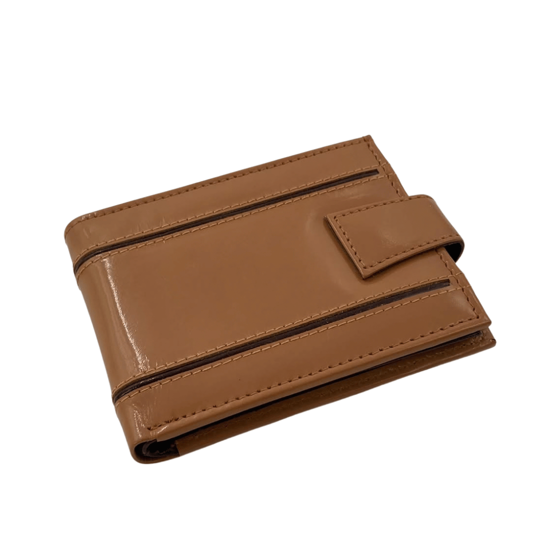 Classic Men's Waterproof Bifold Leather Wallet with Flip ID Window # 892L (D.L.)