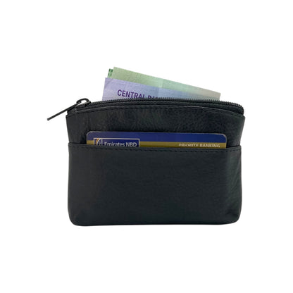 Slim Travel Top Zipper Cards, Cash, Coins & Key Wallet RFID # 1372A