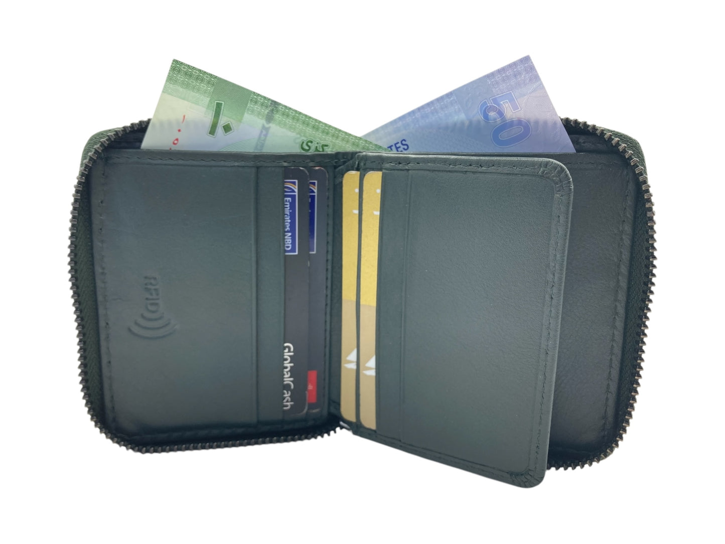 VIP Full Zip RFID Men's Wallet , Multiple Card & Compact Bifold Wallet # 4397Z