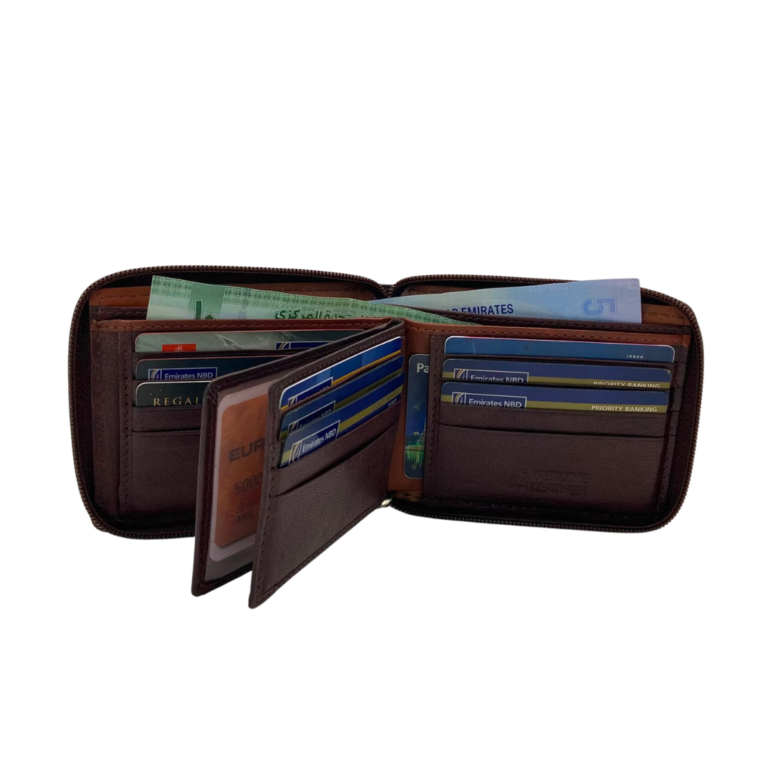 Fullzip leather mens Wallet #983AZ