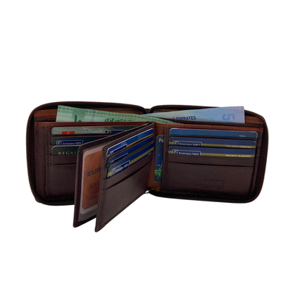 Fullzip leather mens Wallet #983AZ