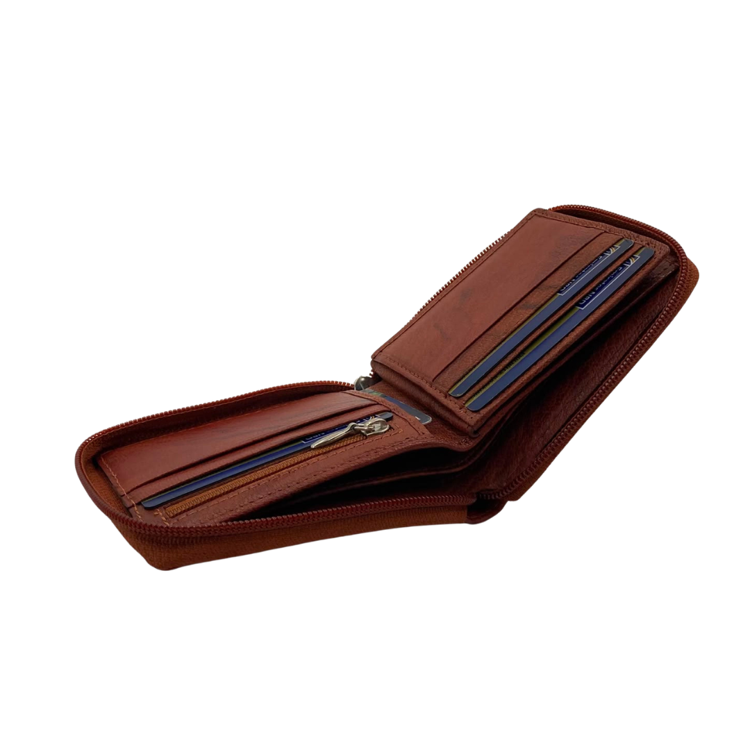 Fullzip leather mens Wallet #1398Z