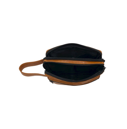 Hand Pouch, Wash Bag, Toiletry, Genuine Leather # 2040SH