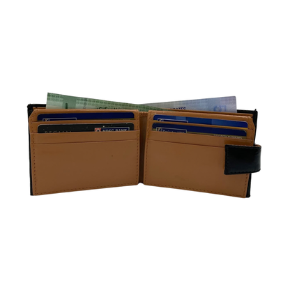 Classic Men's Waterproof Bifold Leather Wallet with Flip ID Window #1729 L (C.L.)