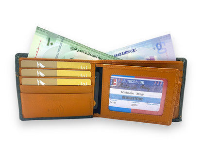 VIP - RFID Card & Coin Wallet, Mens Bifold Wallet, Inside Zip # 4094CP