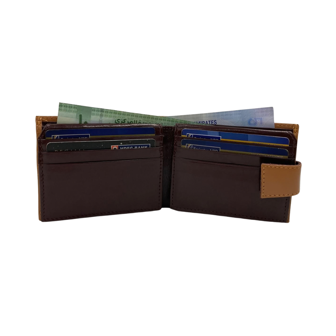 Classic Men's Waterproof Bifold Leather Wallet with Flip ID Window #1729 L (C.L.)