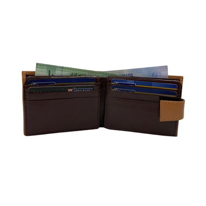 Classic Men's Waterproof Bifold Leather Wallet with Flip ID Window #1729 L (C.L.)