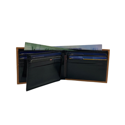 Classic Men's Waterproof Bifold Leather Wallet with Flip ID Window #1728