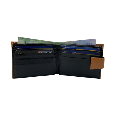 Classic Men's Waterproof Bifold Leather Wallet with Flip ID Window #1729 L