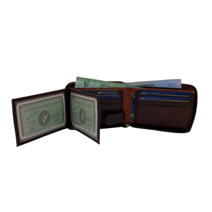 Fullzip leather mens Wallet #1756Z