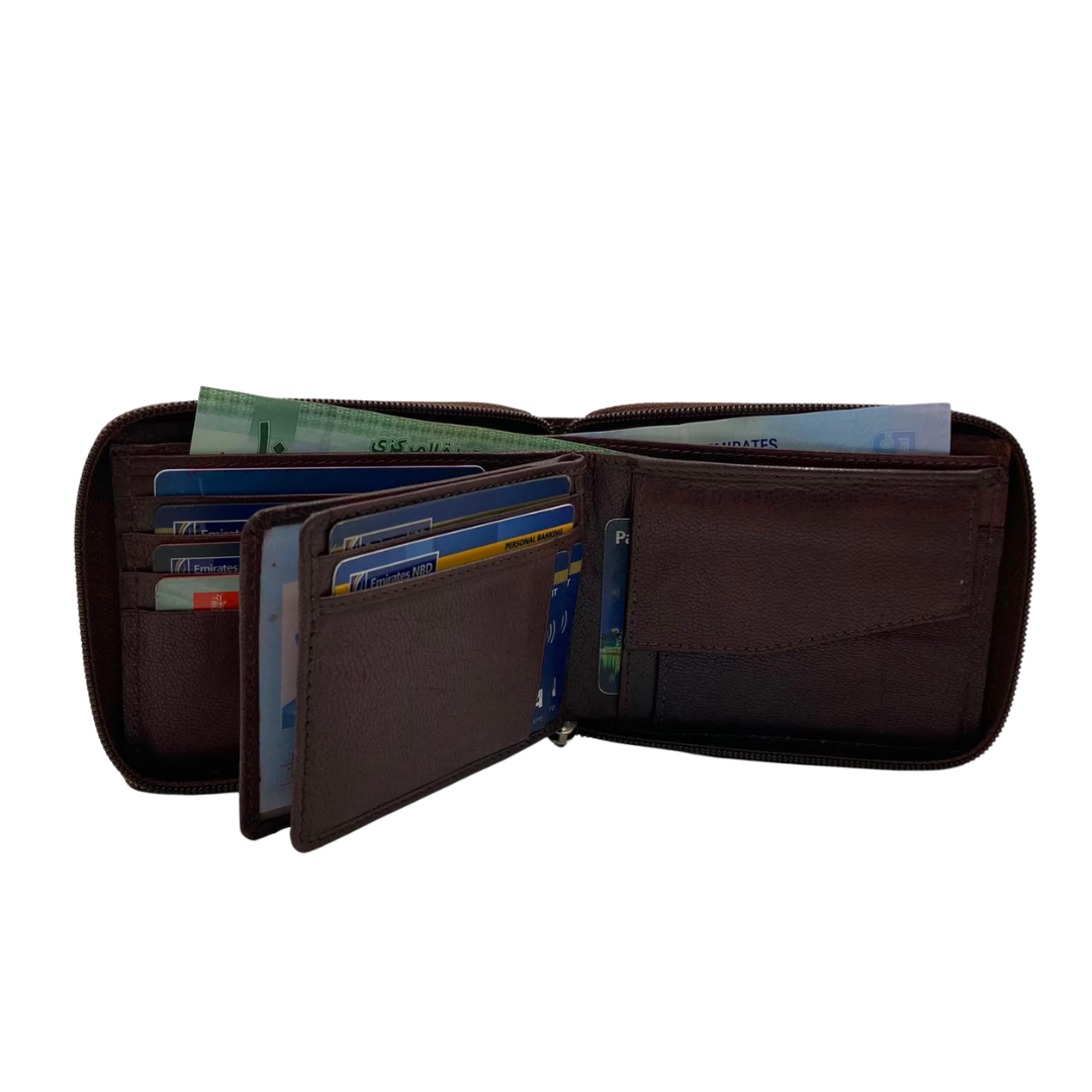 Fullzip leather mens Wallet #1406CZ