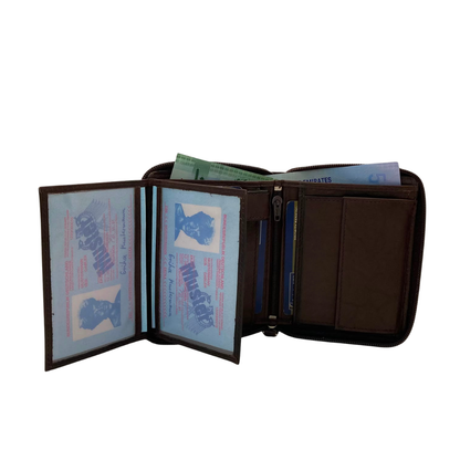Fullzip leather mens Wallet #621CZ
