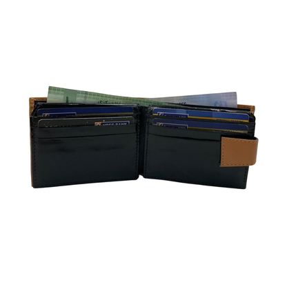 Classic Men's Waterproof Bifold Leather Wallet with Flip ID Window #1729 L (D.L.)