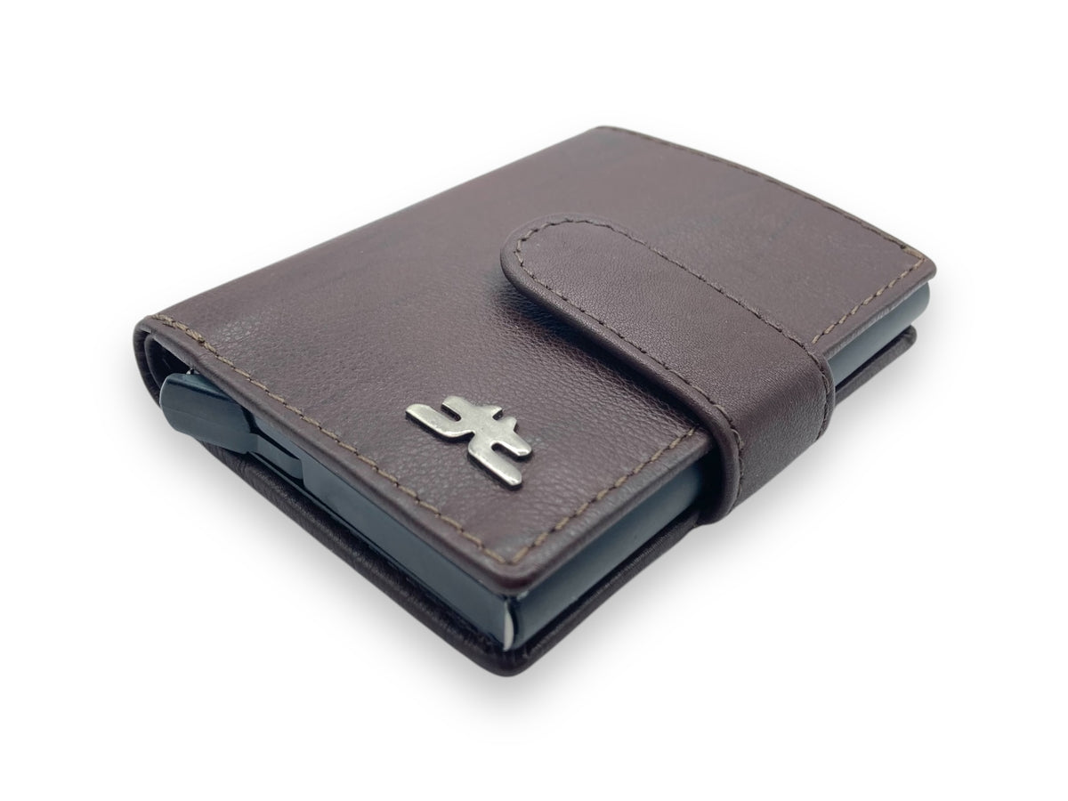 Smart Pop-Up Metallic Card Holder Bi-Fold Wallet in Leather # 4525