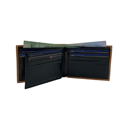 Classic Men's Waterproof Bifold Leather Wallet with Flip ID Window #1728 (D.L.)