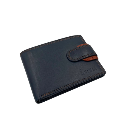 Mens Genuine Leather Mens wallet Leather Lined Bi fold Wallet For Men # 1350CBL