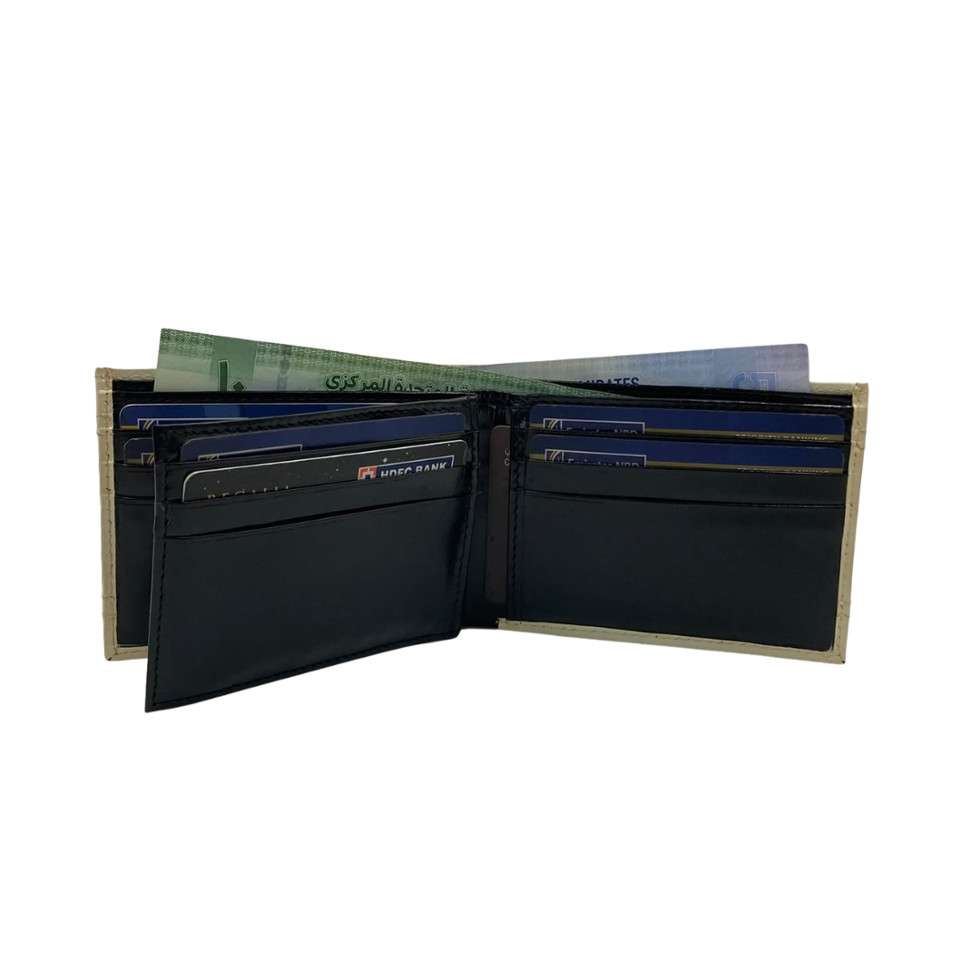 Classic Men's Waterproof Bifold Leather Wallet with Flip ID Window #1728 (D.L.)