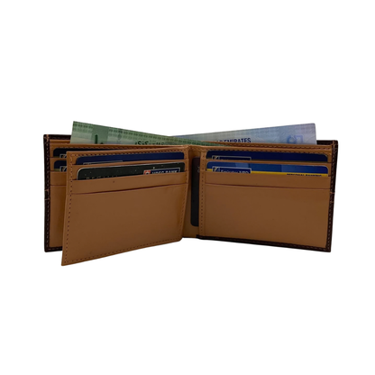 Classic Men's Waterproof Bifold Leather Wallet with Flip ID Window #1728