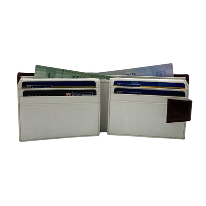 Classic Men's Waterproof Bifold Leather Wallet with Flip ID Window #1729 L (C.L.)
