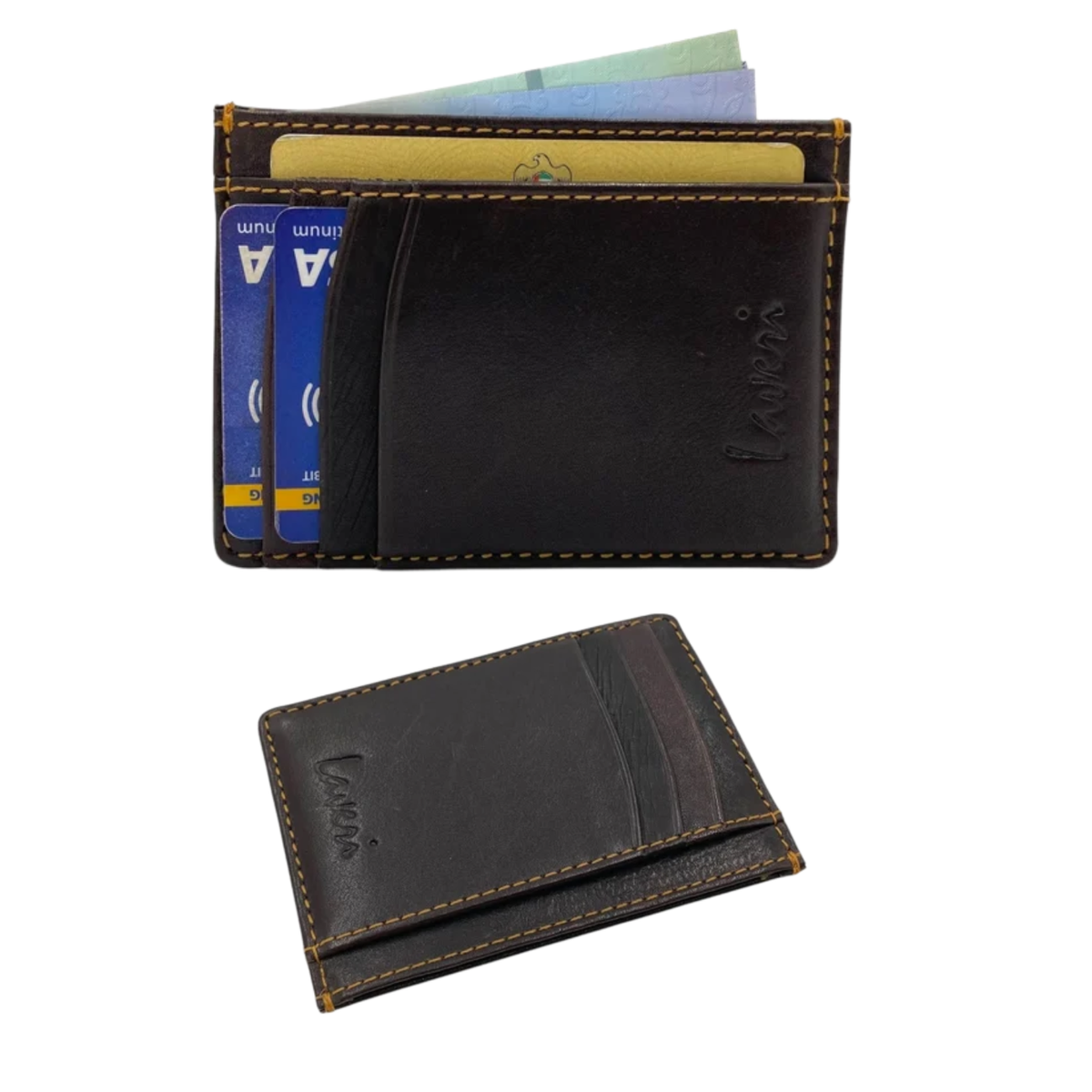 Super Slim Soft Genuine Leather Card Holder, Mini Credit Card Wallet # 1598N