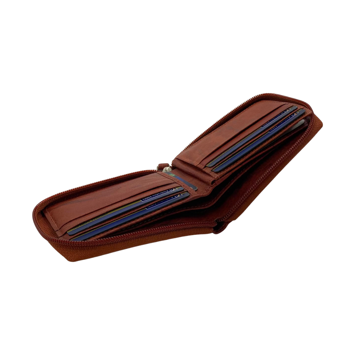 Fullzip leather mens Wallet #1074Z