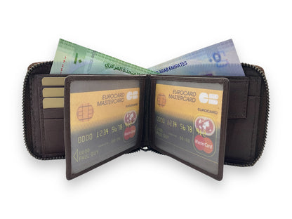 VIP Full Zip RFID Men's Wallet, Multiple Card & Coins Men's Bifold Wallet # 983CZ