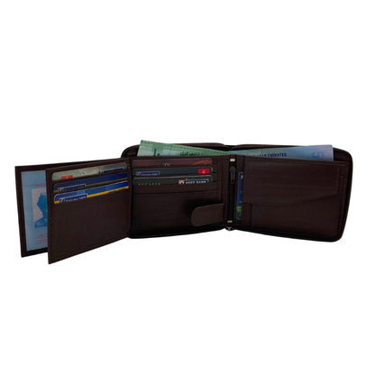 Fullzip leather mens Wallet #1013CZ
